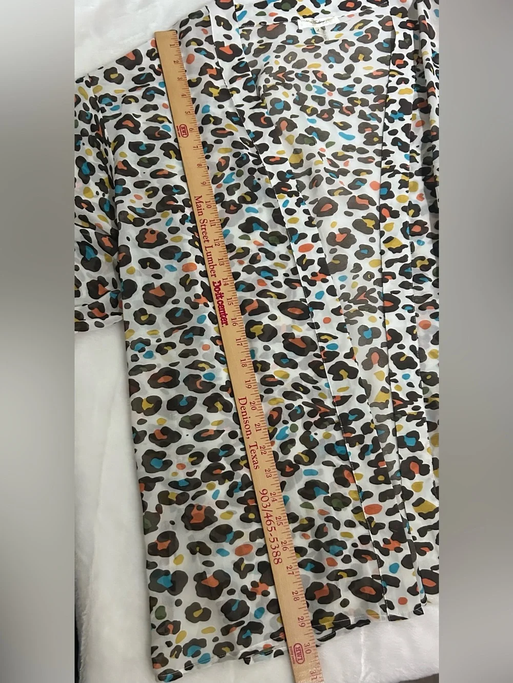 Andree by Unit Multicolor Leopard Print Kimono Cardigan Size Large